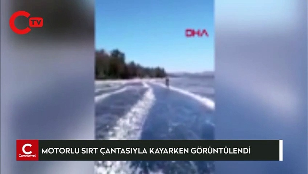 Kanadalı mucit, motorlu sırt çantasıyla kayarken görüntülendi