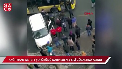 Kağıthane'de İETT şoförüne darp anı kamerada!