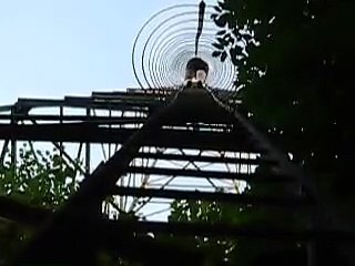 Amazon girl climbing the high tower