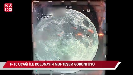 MSB paylaştı: F-16 uçağı ile dolunayın muhteşem görüntüsü