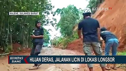 Jalanan Licin di Lokasi Longsor Sulbar, Mobil Selip dan Terpeleset