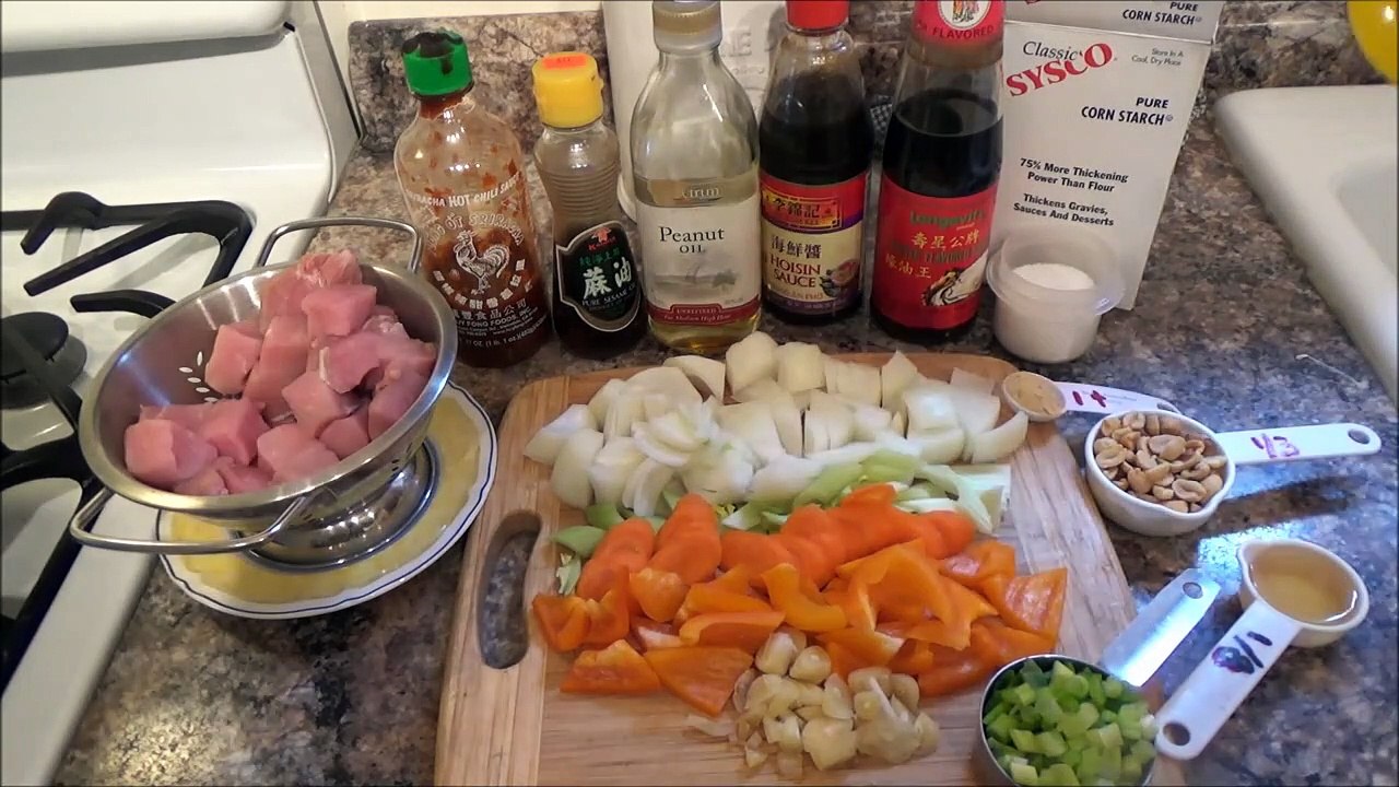 Asian pork cubes with oyster sauce