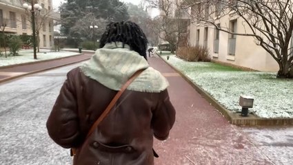 Snow blankets the town of Versailles
