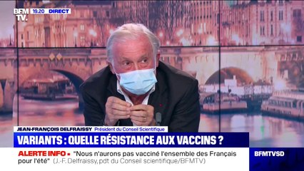 Jean-François Delfraissy: "Sur le variant sud-africain, il y a une diminution de l'efficacité du vaccin d'environ 40%"