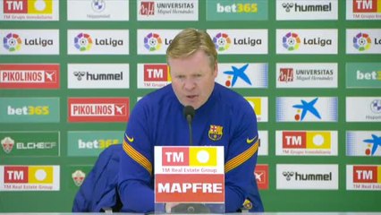Koeman destaca la "concentración" del equipo en su victoria ante el Elche (0-2)