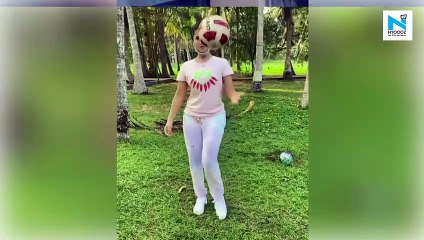 Watch, Sunny Leone shows off her football skills