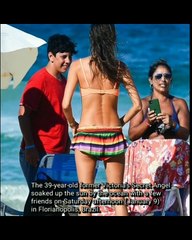 Alessandra Ambrosio Splashes Around in the Ocean During Day at the Beach