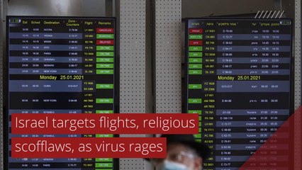 Israel targets flights, religious scofflaws, as virus rages, and other top stories in international news from January 25, 2021.