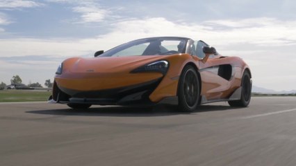 McLaren 600LT Spider in Myan Orange Track Driving