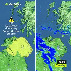 Yellow status weather warning of ice for Northern Ireland - 25.01.21