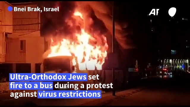 Israeli Haredis torch bus amid heightened lockdown tensions
