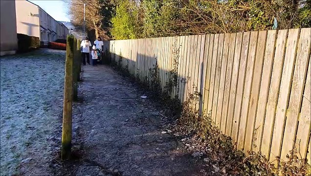 Five years old Alex Jeffrey from Denny heads off on her 5k walk a day for five days to raise funds for Home Start Denny