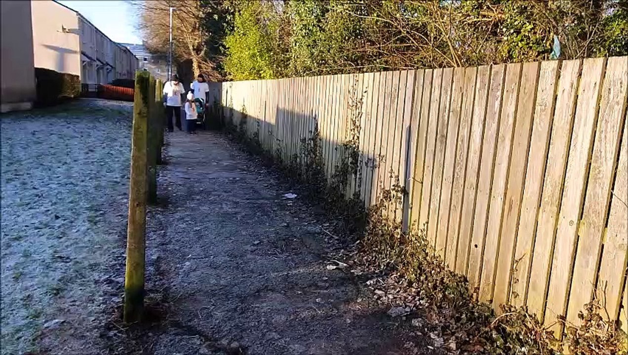 Five years old Alex Jeffrey from Denny heads off on her 5k walk a day for five days to raise funds for Home Start Denny