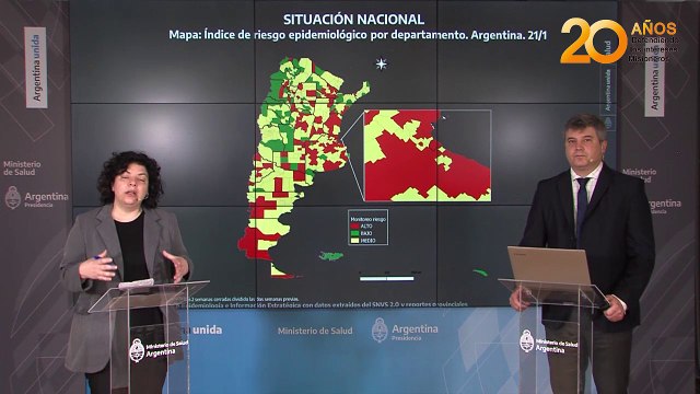 Parte epidemiológico del coronavirus en Argentina 25-01-2021 El Ministerio de Salud de la Nación