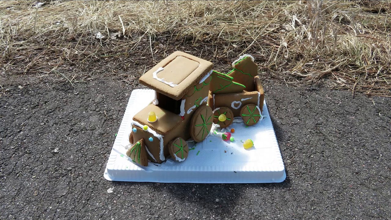 Crushing a Ginger Bread Train