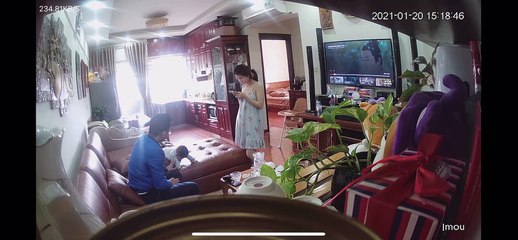 Dad Saves Baby That Lunges Forward off the Couch