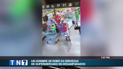 Buscan a hombre que se robó 54 cervezas de supermercado