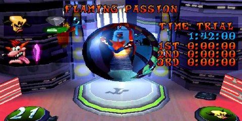 Crash Bandicoot 3 - Flamming Passion - Time Trial - PLAYSTATION SONY Walkthrough