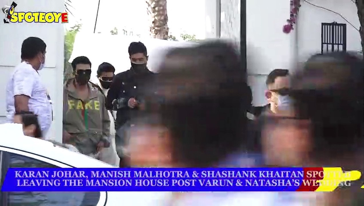 Karan Johar, Manish Malhotra & Shashank Khaitan spotted post Varun & Natasha’s wedding | SpotboyE