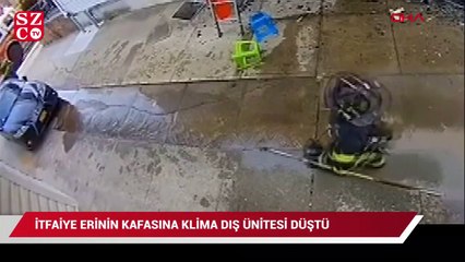 ABD'de yangına müdahale etmeye giden itfaiye erinin başına klima düştü