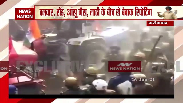 Police uses Lathi in Faridabad to disperse agitating farmers