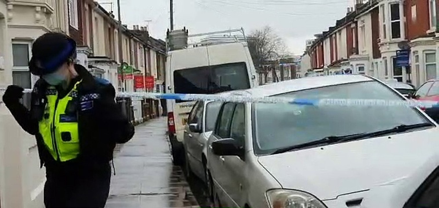 Portsmouth police tape off road in Somers Town, Portsmouth