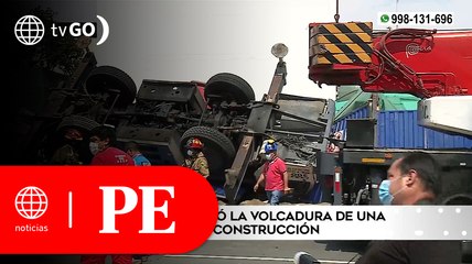 Siete heridos dejó volcadura de una grúa en obra de construcción | Primera Edición