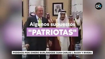 Podemos pide dinero burlándose de Juan Carlos I, Rajoy y Rivera: "Ellos no vuelven, tu microcrédito sí"