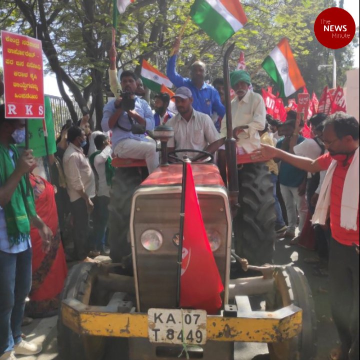 Farmers hold tractor rallies across south India against farm laws