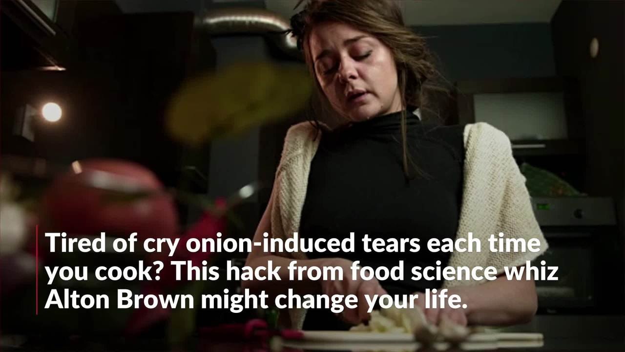 Alton Brown’s Secret to Tear-Free Onion Chopping