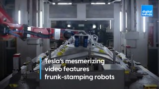 Tesla’s mesmerizing video features frunk-stamping robots