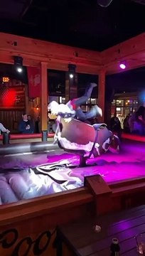Watch out! she drinking alcohol ipa has crazy Skills riding the bull
