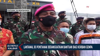 Lantamal XII Pontianak Berangkatkan 3 Truk Bantuan Korban Gempa di Sulawesi Barat