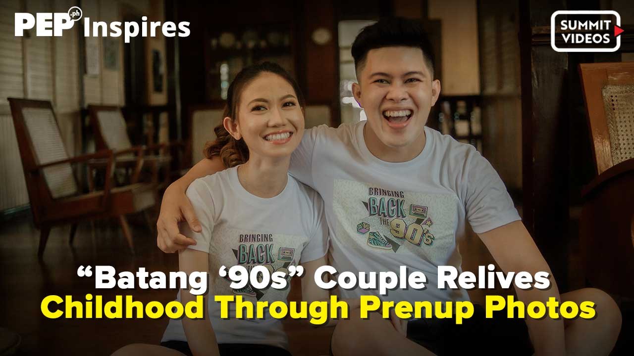 Throwback to the '90s! This couple relives childhood memories through prenup photos