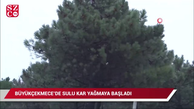 Büyükçekmece'de sulu kar yağışı başladı