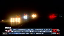 Gusty winds through today, possible 60-70 wind gusts