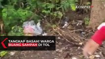 Viral! Warga Tertangkap Basah Buang Sampah di Pinggir Pintu Tol Kalimalang