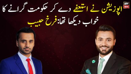 The opposition had dreamed of overthrowing the government by resigning: Farrukh Habib