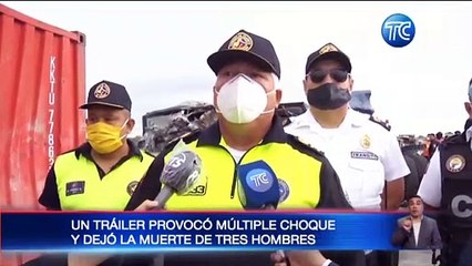 Un trailer provocó choque múltiple y dejó la muerte de tres hombres