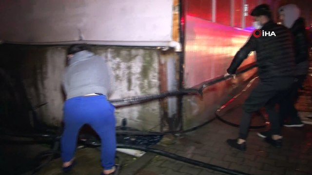 Kağıthane’de oto yıkama merkezinde çıkan yangın paniğe yol açtı