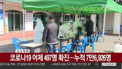 [속보] 코로나19 어제 497명 확진…누적 7만6,926명