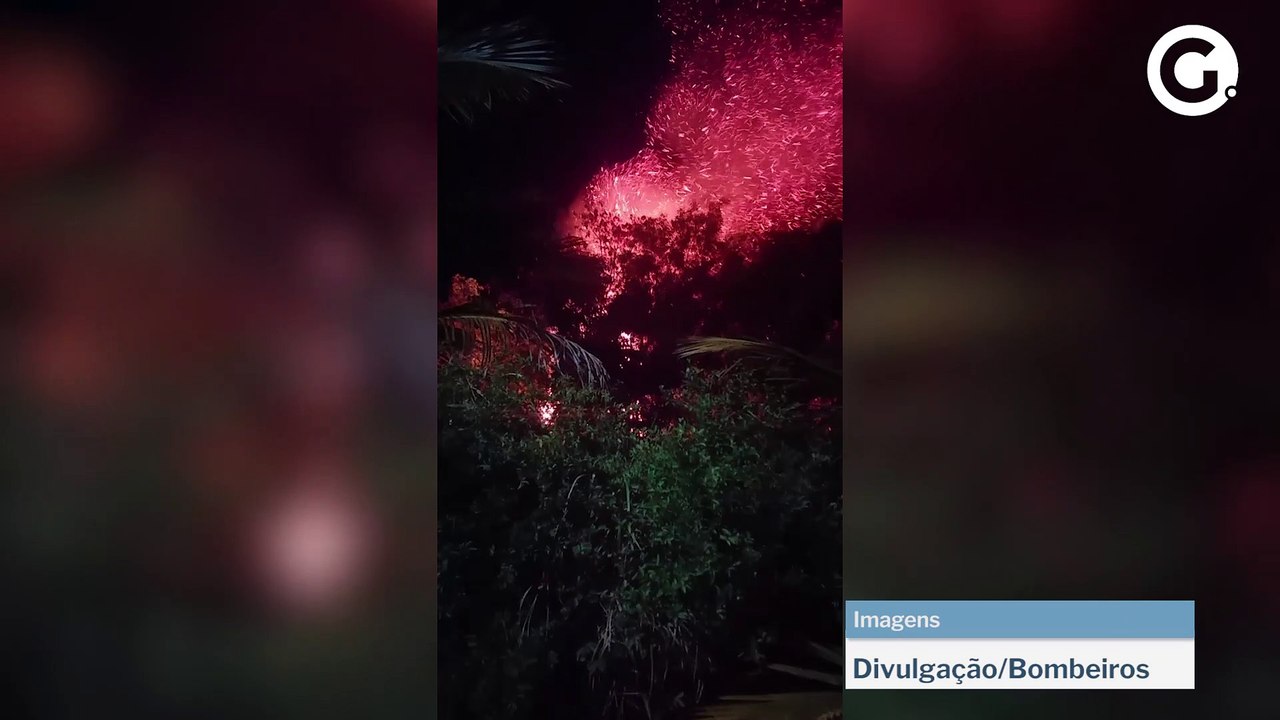 Incêndio atinge região de mata próximo a casa no bairro Araçás, em Vila Velha