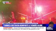 Vendée Globe: les images du feu d'artifice aux Sables-d'Olonne à l'arrivée de Yannick Bestaven