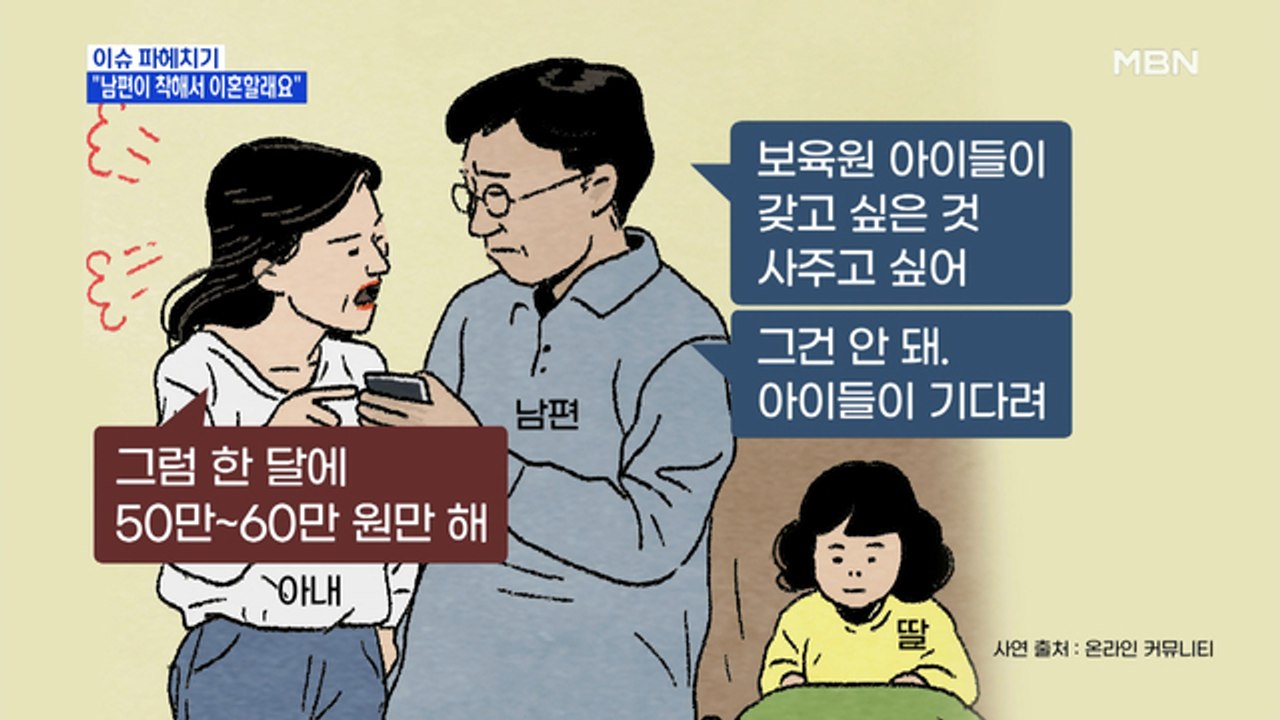 MBN 뉴스파이터-"남편이 착해서 이혼할래요"…사연은?