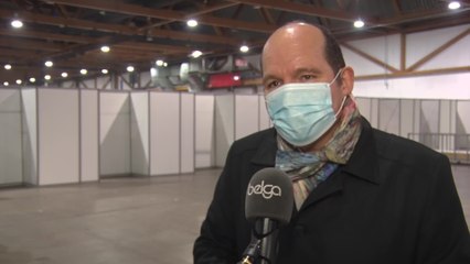 Coronavirus: visite de presse au centre de vaccination au Heysel (Philippe Close)