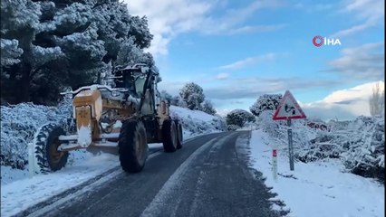 Aydın’da karla kapanan yollar açılıyor