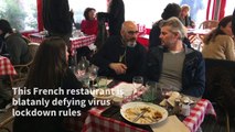 French restaurant defies lockdown orders and opens for the day