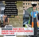 Graduan naik beca hadiri majlis konvokesyen pandu lalu