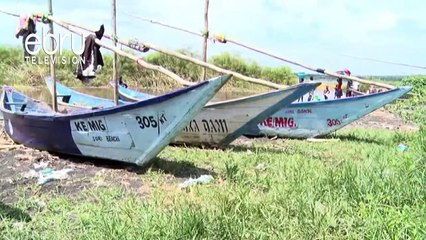Police Officials Burn Illegal Fishing Gears Netted In Lake Victoria