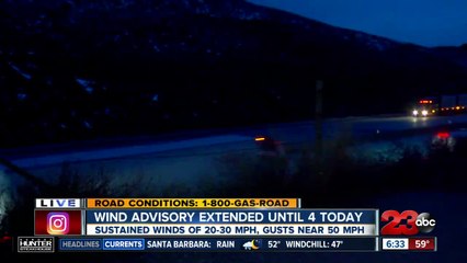 Here's a birdseye view of traffic on the Grapevine during wind gusts